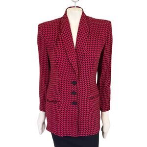 VTG 80s CHRISTY GIRL Lightweight Retro Geometric Structured Red Blazer SZ 4